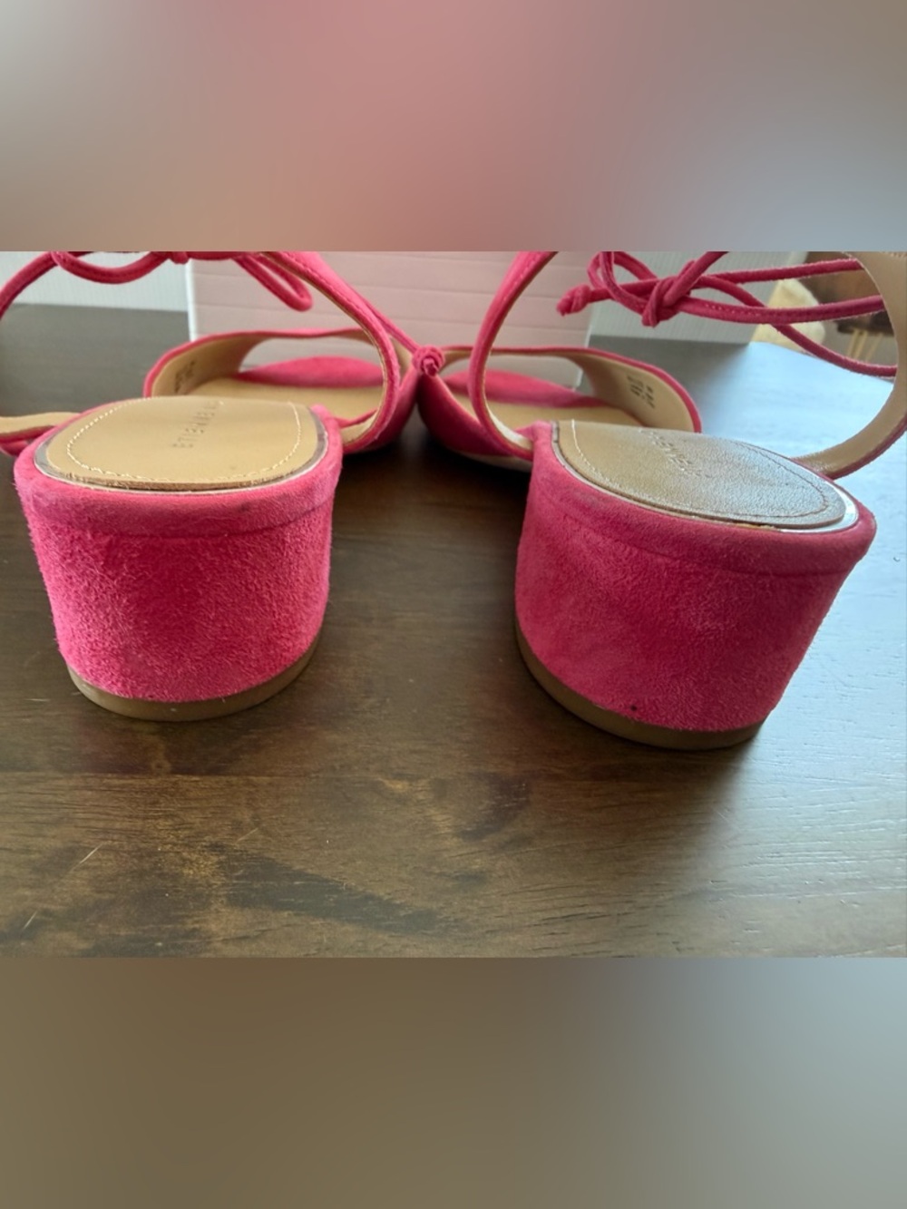 Etienne Aigner Pink Suede Sandals - Picture 5 of 12